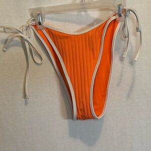 AA-416 Aerie NWT Cheekiest Ribbed Side Tie Summer Swim Bikini Bottoms Size L